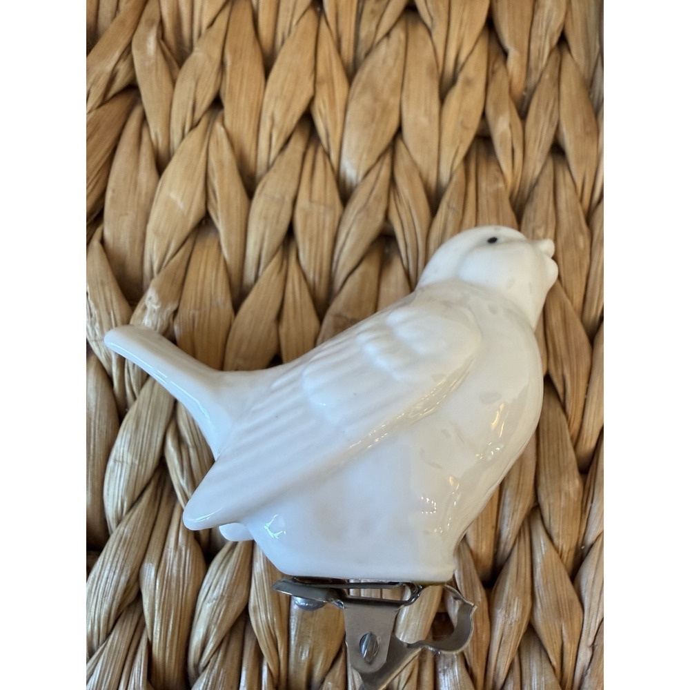 Vintage Porcelain White Dove Clip Christmas Tree Ornament Decoration